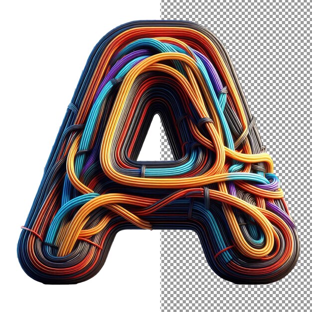 PSD formas de letras futuristas alfabeto isolado 3d