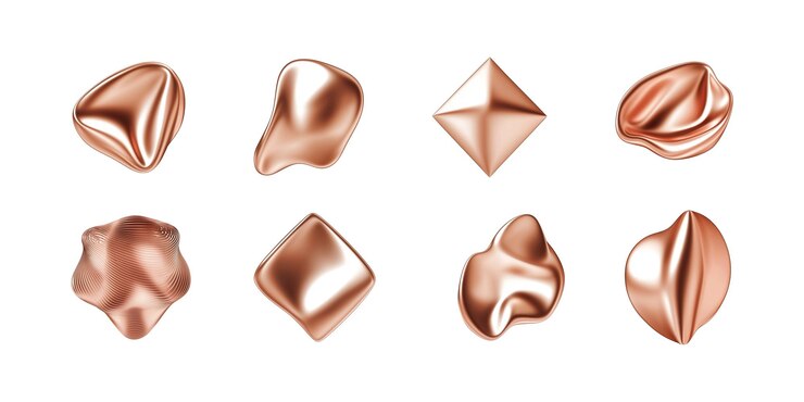PSD formas escultóricas abstractas de oro rosa