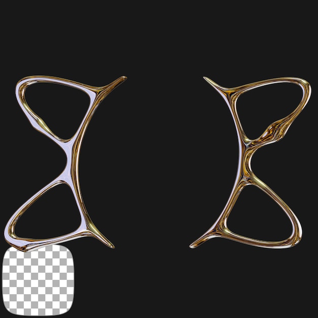 Formas escultóricas de oro abstractas