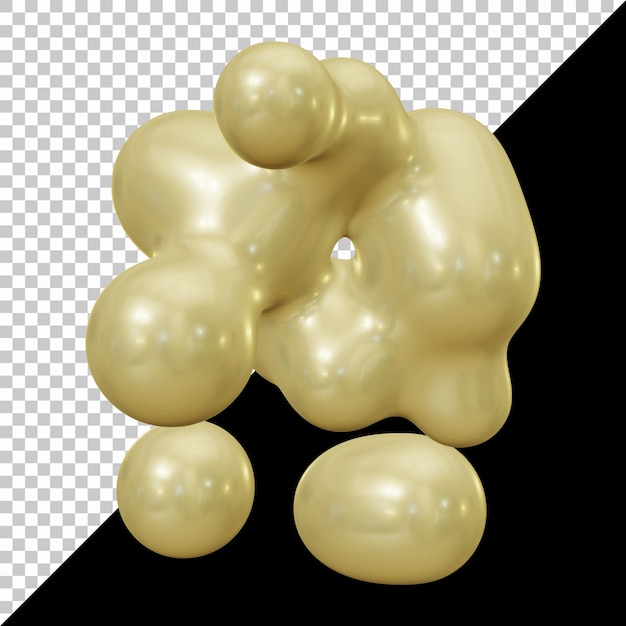 Formas de esfera Metaballs en render 3d