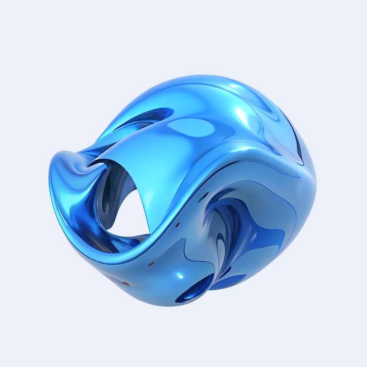 PSD formas fluidas abstratas em 3d com uma superfície brilhante