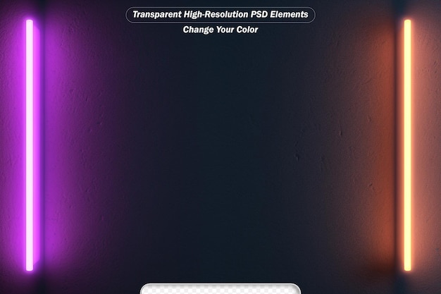 PSD formas futuristas abstratas de luz neon azul e roxa em fundo colorido