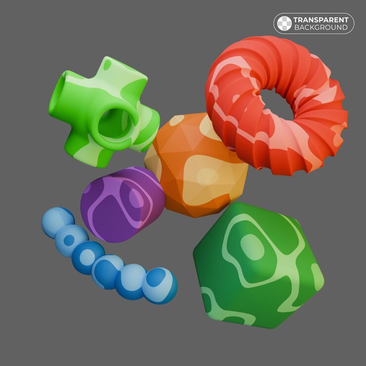 PSD formas geométricas 3d de colores