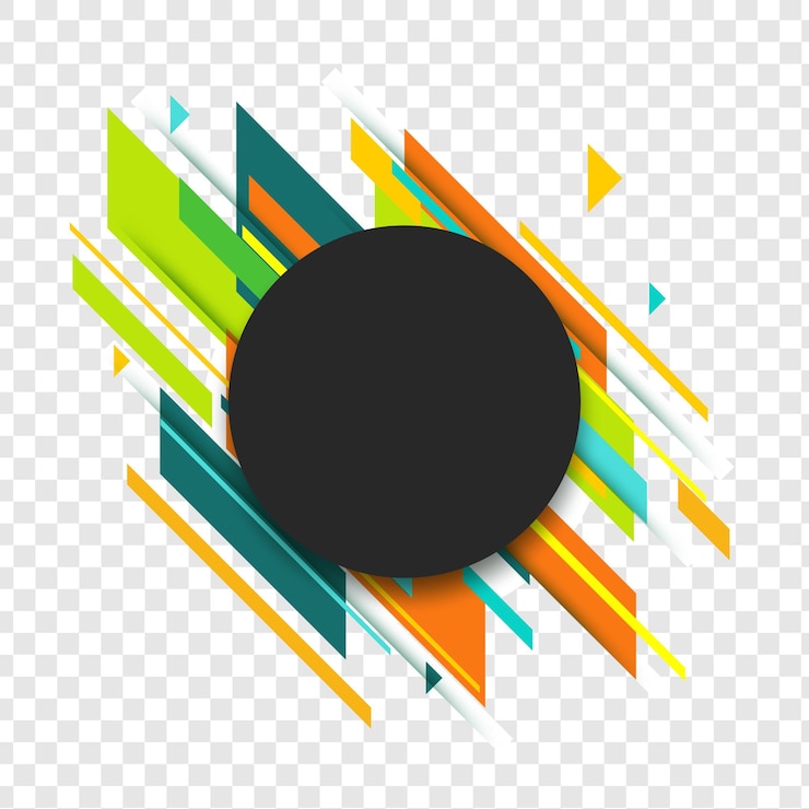PSD formas geométricas abstractas y coloridas aisladas sobre un fondo transparente