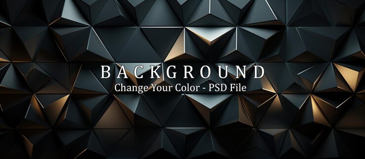 PSD formas geométricas abstractas fondo metálico negro y dorado