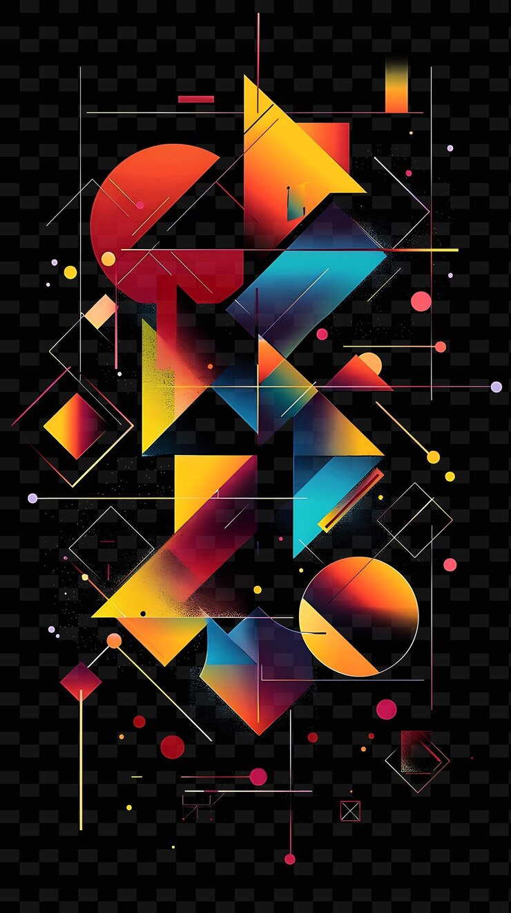 PSD formas geométricas brilhantes dispostas em um padrão de mosaico geometra y2k forma de textura arte de decoração de fundo