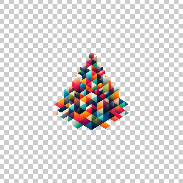 Formas geométricas coloridas Pirámide aislada sobre un fondo transparente