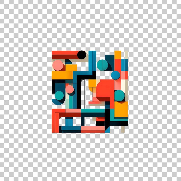 PSD formas geométricas coloridas sobre un fondo blanco