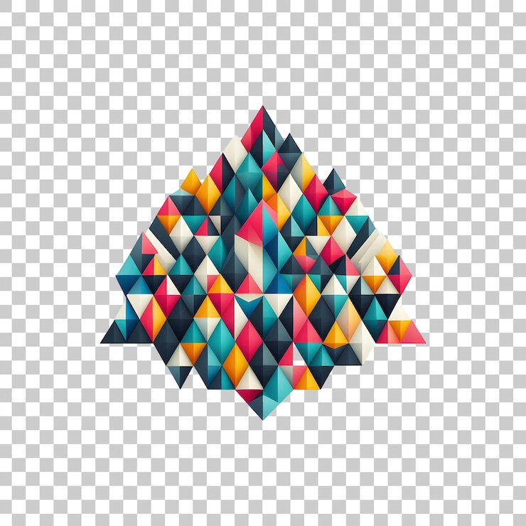 PSD formas geométricas coloridas triângulo isolado em fundo transparente