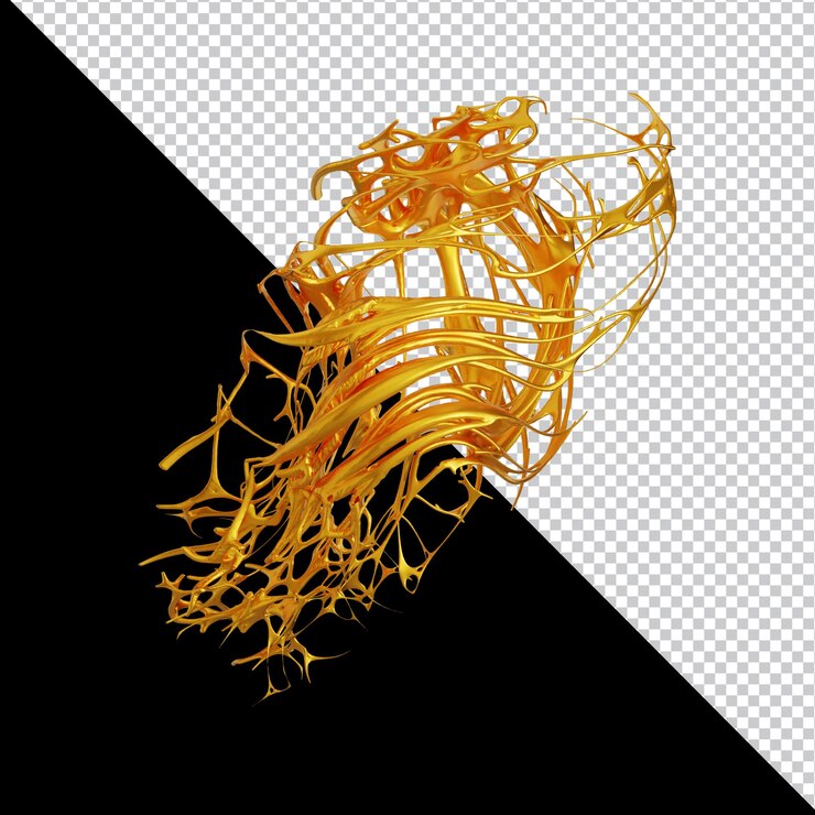 PSD formas geométricas doradas en composición 3d abstracta