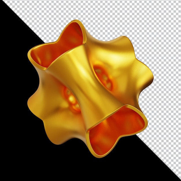 Formas geométricas doradas en composición 3D abstracta