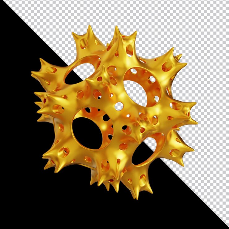 PSD formas geométricas doradas en composición 3d abstracta