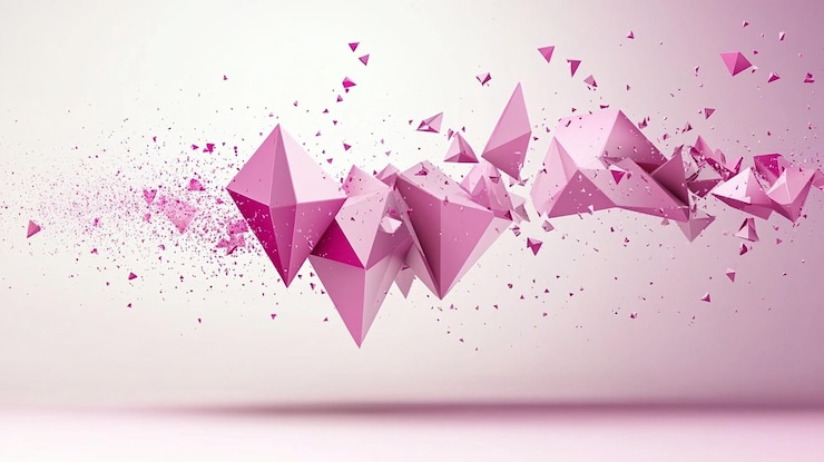 PSD las formas geométricas rosadas abstractas explotan