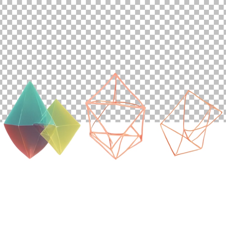 PSD formas geométricas transparentes psd editable para diseños modernos