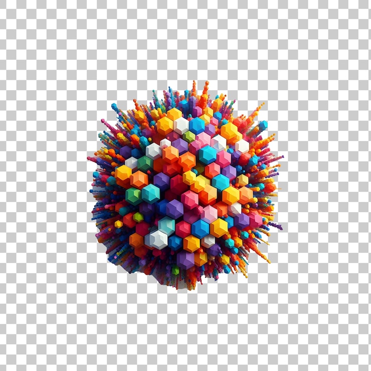 PSD formas heptágonas geométricas de colores