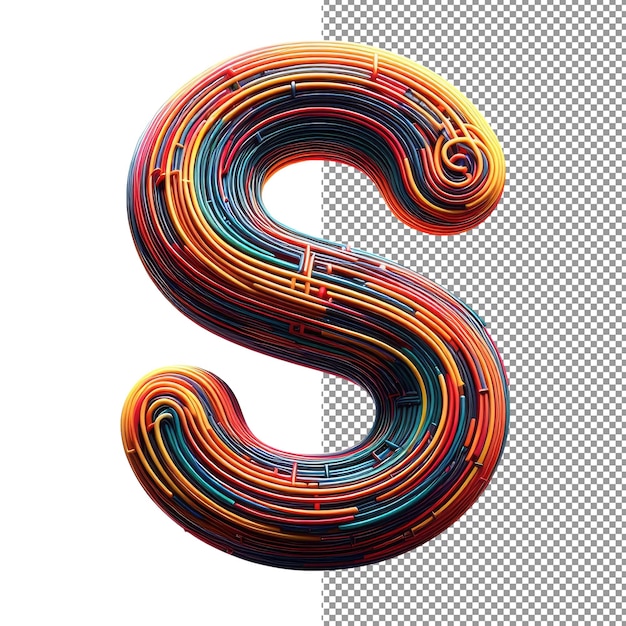 PSD formas de letras futuristas alfabeto aislado en 3d
