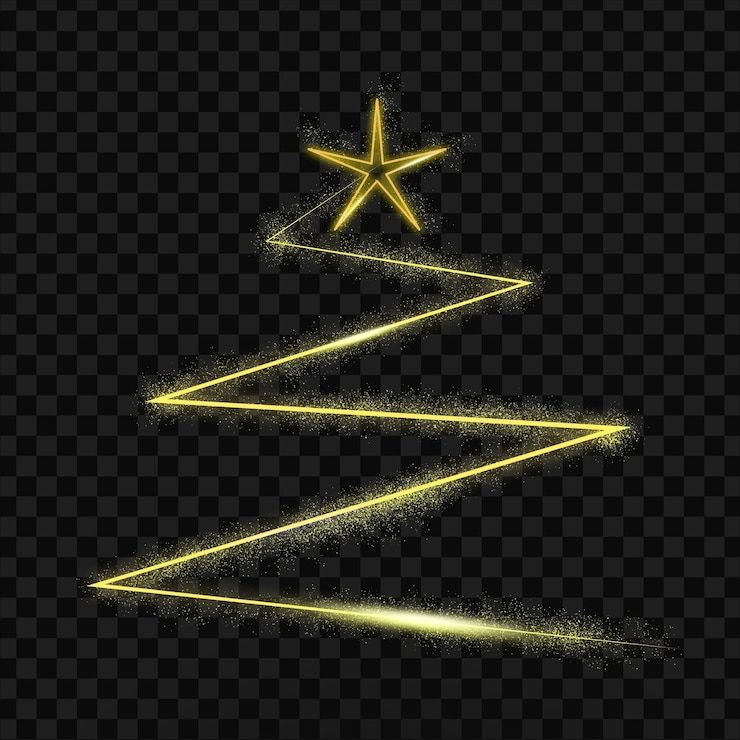 PSD formas luminosas de árboles de navidad brillantes