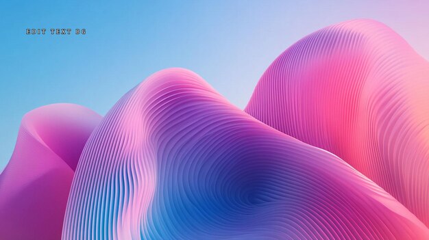 Formas de ondas abstractas de color rosa y azul que fluyen suavemente contra un fondo azul claro