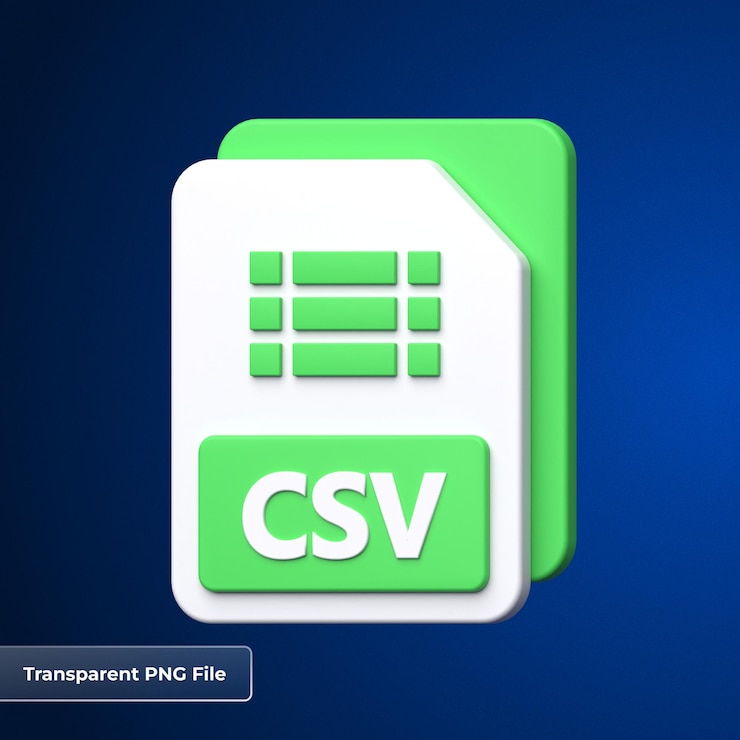 PSD le format du fichier csv est l'icône 3d