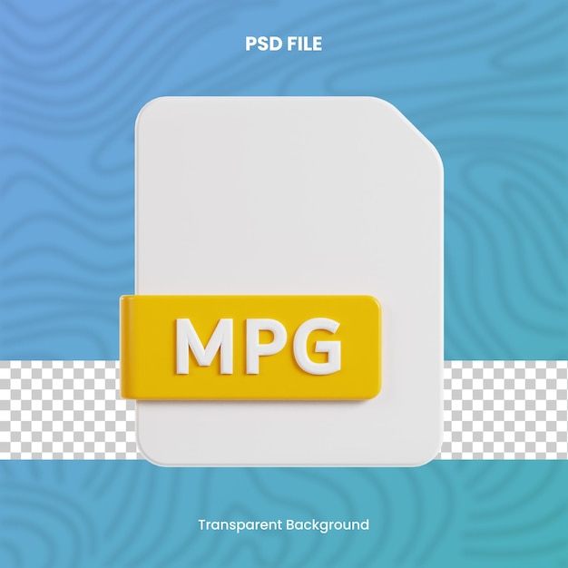 Format de fichier 3d mpg défini sur fond transparent