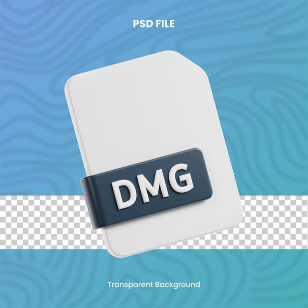 format de fichier de fichier dmg 3d ensemble de rendu 3d fond transparent