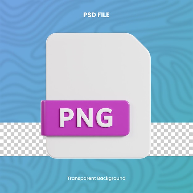 format de fichier de fichier png 3d défini sur fond transparent