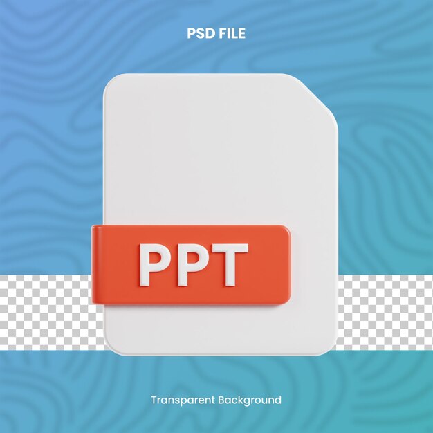 format de fichier de fichier ppt 3d défini sur fond transparent