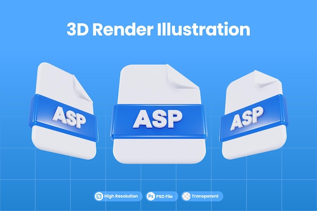 PSD format de fichier d'icône de rendu 3d asp