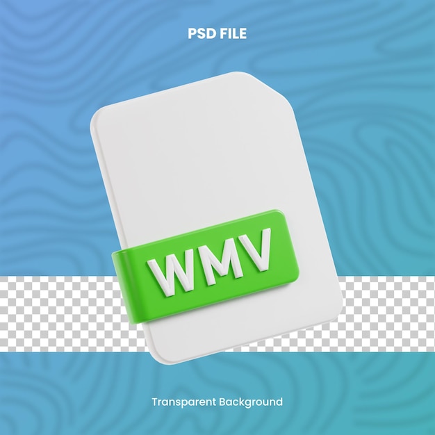 PSD format de fichier wmv 3d défini sur fond transparent