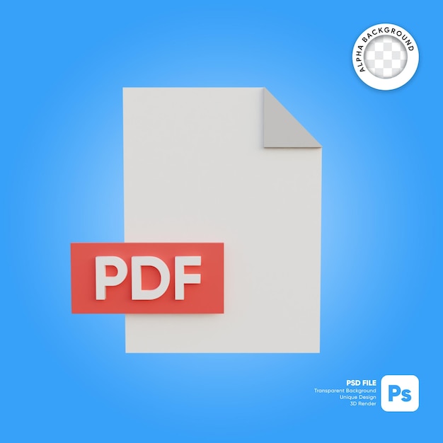 PSD format d'icône de fichier 3d pdf