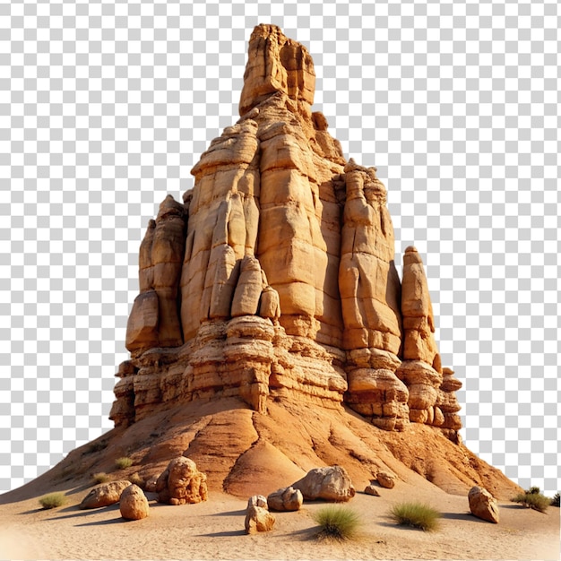 PSD formation rocheuse du désert isolée sur un fond transparent