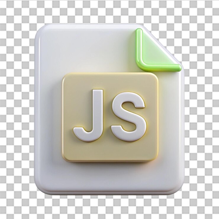 PSD el formato de archivo 3d es un icono de tipo js aislado en un fondo transparente