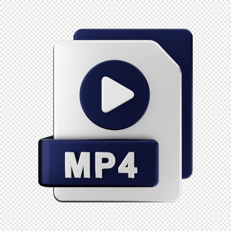 PSD formato de archivo 3d ilustración de icono de tipo mp4