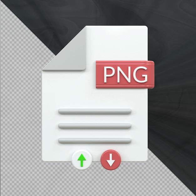 Formato de archivo de documentos Icono PNG Icono de interfaz de usuario de estilo 3d Descargando el concepto de documento 3d brillante