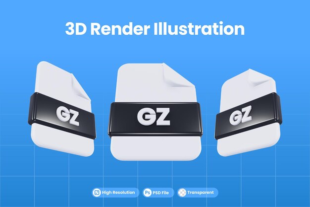 formato de archivo de icono de procesamiento 3d gz