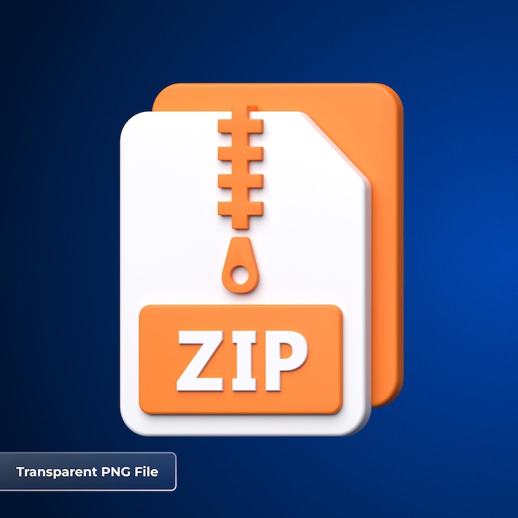 PSD formato de archivo zip icon 3d