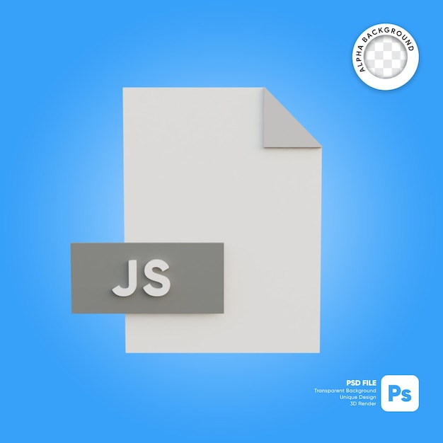 PSD formato de ícone de arquivo 3d js