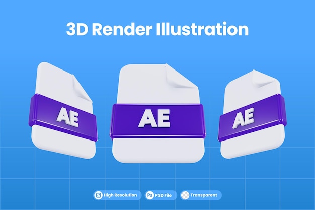 Formato file icona rendering 3D ae