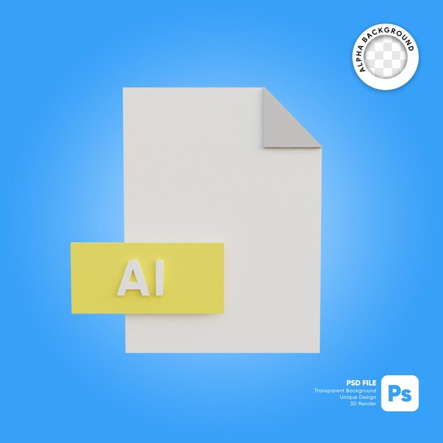 Formato de icono de archivo 3D AI