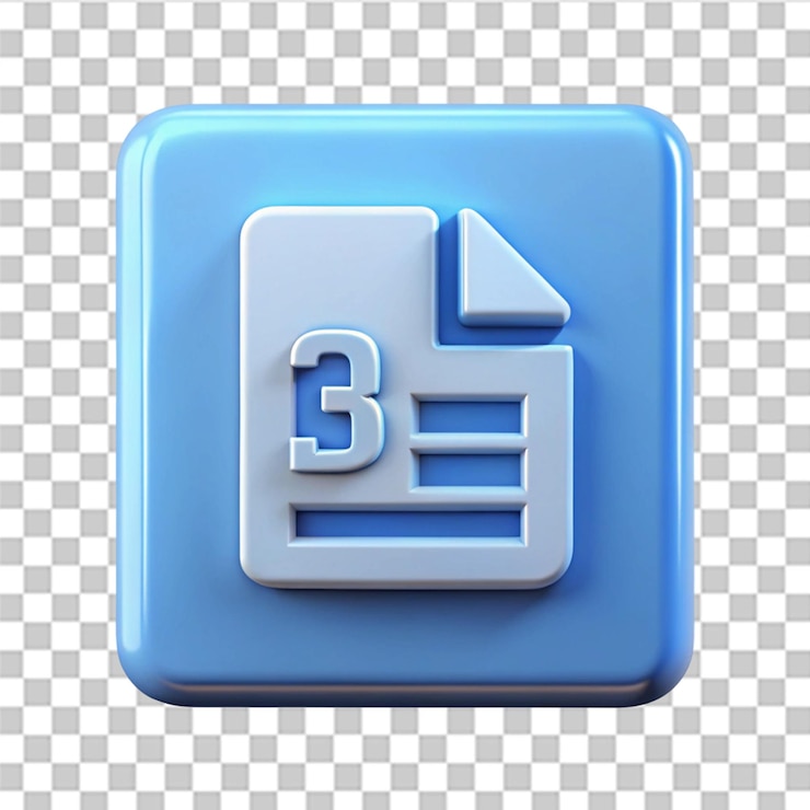 PSD el formato de icono de archivo 3d ppt aislado en un fondo transparente