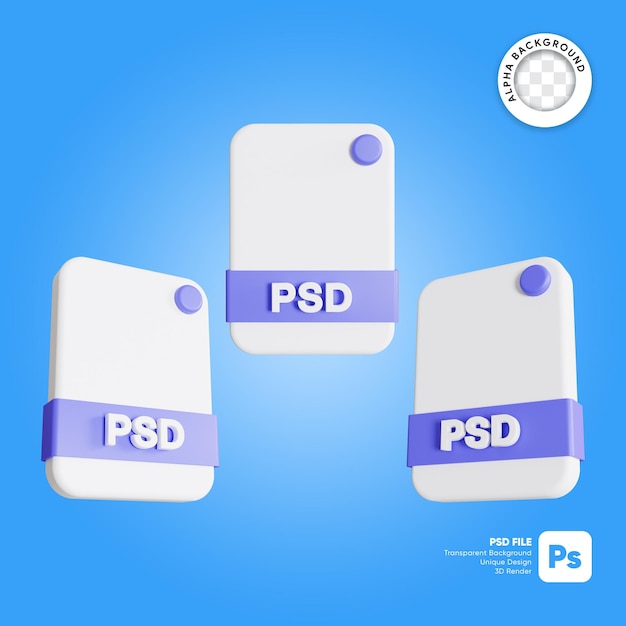 Formats De Fichiers Rendu De L'icône 3d Psd