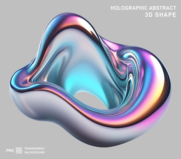 Forme 3D holographique abstraite