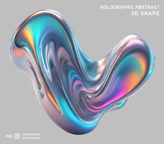 Forme 3d Holographique Abstraite