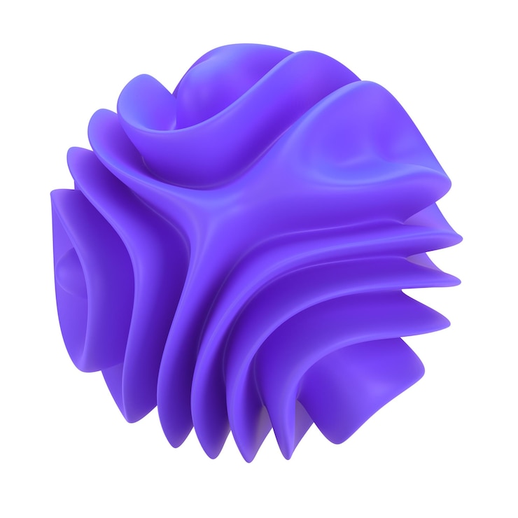PSD forme 3d liquide abstrait avec élément sphérique violet illustration réaliste de substance fluide bannière ou affiche à la mode fond futuriste isolé transparent png