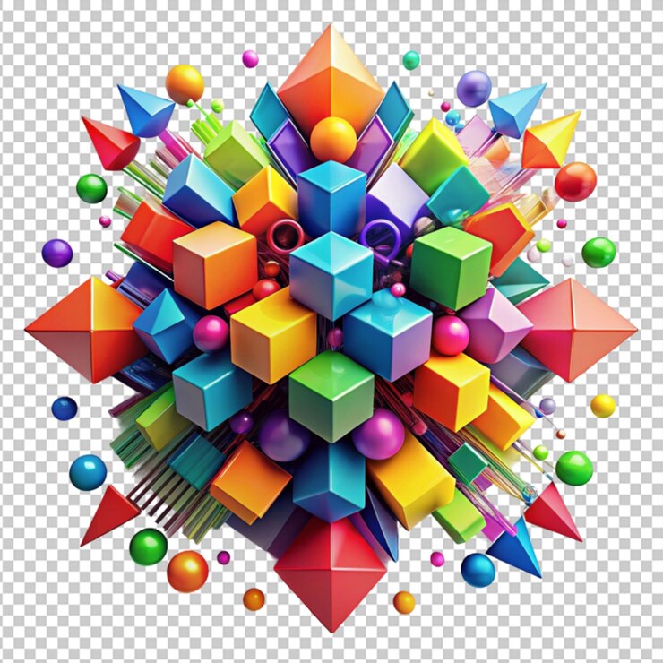 PSD forme abstract colorate isolate su sfondo bianco