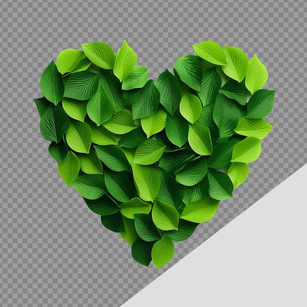 PSD la forme de l'amour laisse le png isolé sur un fond transparent