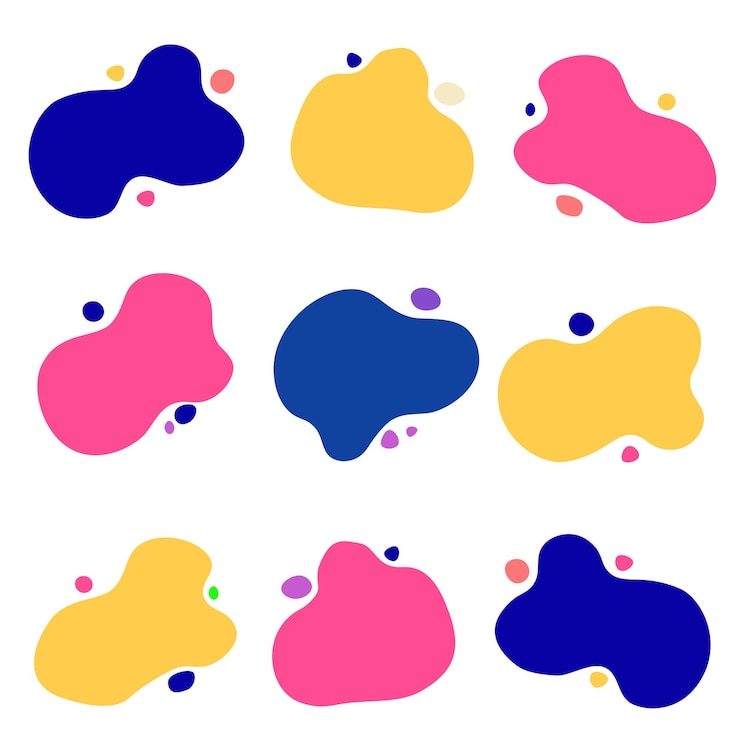 PSD forme astratte colorate forme fluide disegnate a mano forme organiche forme vettoriali elementi creativi psd senza cuciture
