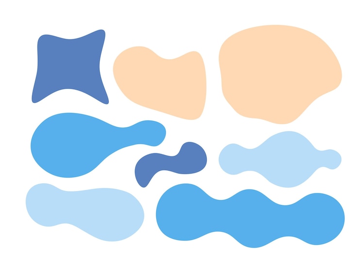 PSD forme astratte colorate forme fluide disegnate a mano forme organiche forme vettoriali elementi creativi senza cuciture
