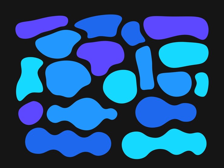 PSD forme astratte colorate forme fluide disegnate a mano forme organiche forme vettoriali elementi senza cuciture