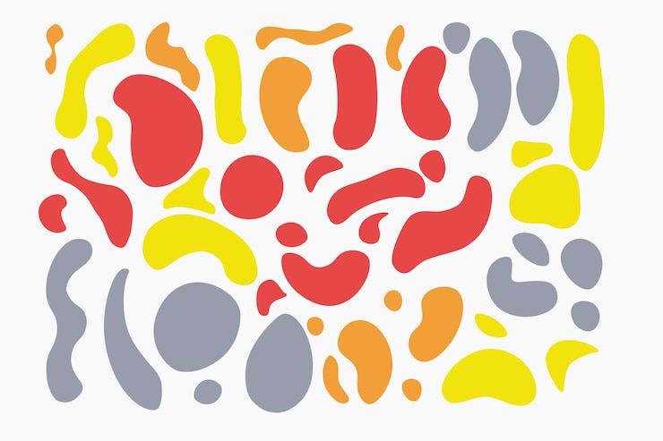 PSD forme astratte colorate forme fluide disegnate a mano forme organiche forme vettoriali elementi senza cuciture